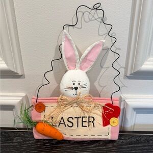 Handmade Pink Fabric Easter Bunny Rabbit Eggs Wall Door
